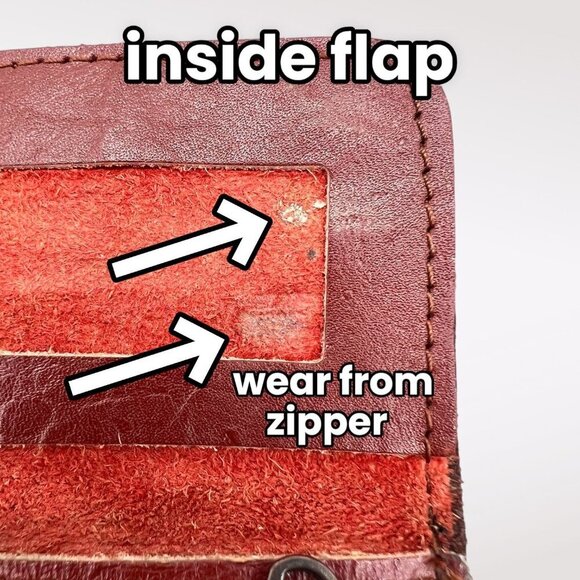 Vintage Genuine Leather Wallet Coin Purse Made In Brazil Bifold 80s 90s - Picture 9 of 10